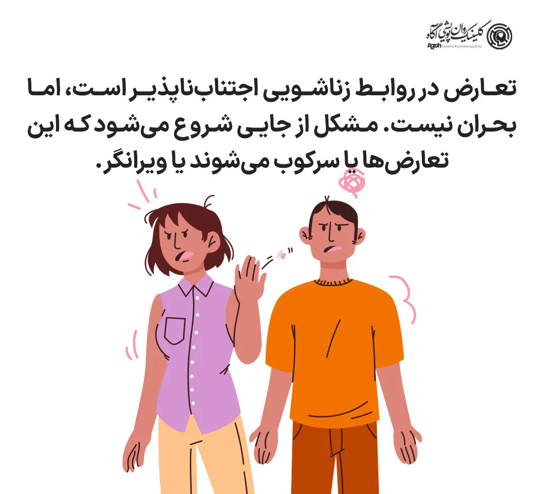 تعارض در روابط زناشویی اجتنابناپذیر است، اما بحران نیست.