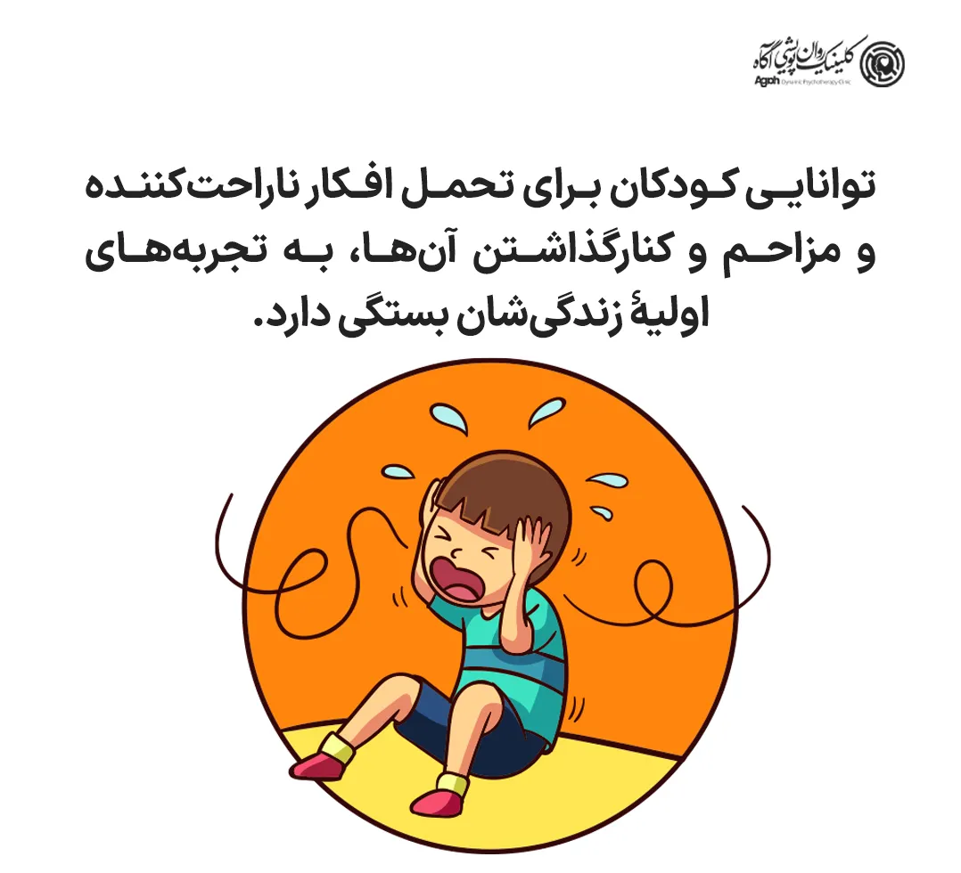 توانایی کودکان برای تحمل افکار ناراحتکننده و مزاحم و کنارگذاشتن آنها، به تجربههای اولیۀ زندگیشان بستگی دارد.