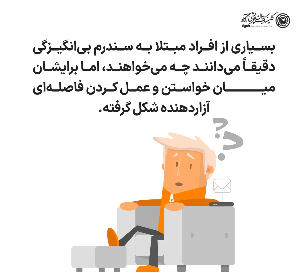 بسیاری از افراد مبتلا به سندرم بیانگیزگی دقیقاً میدانند چه میخواهند، اما برایشان میان خواستن و عمل کردن فاصلهای آزاردهنده شکل گرفته.