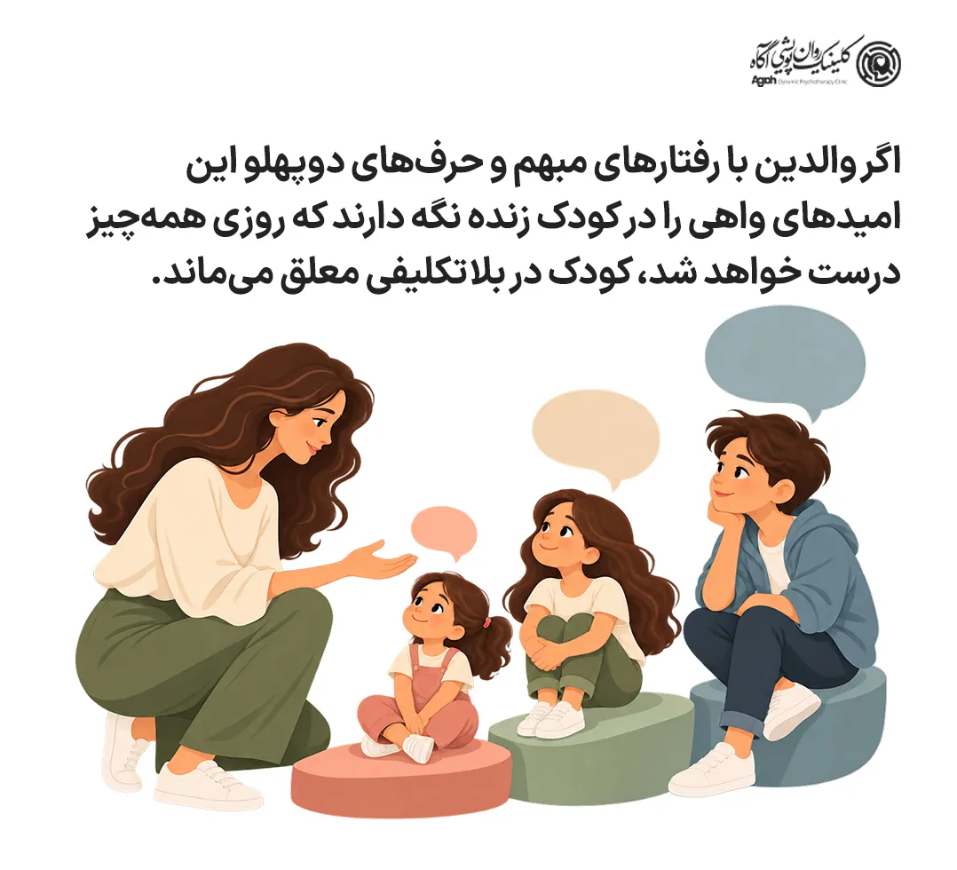 اگر والدین با رفتارهای مبهم امیدهای واهی را زنده نگه دارند کودک در بلاتکلیفی معلق میماند